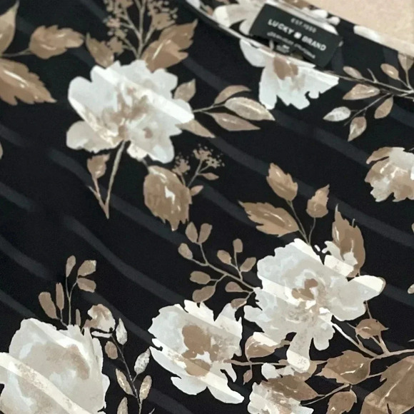 LUCKY BRAND ONE SHOULDER FLORAL MINI DRESS SIZE M BLACK/MULTI - Picture 14 of 15